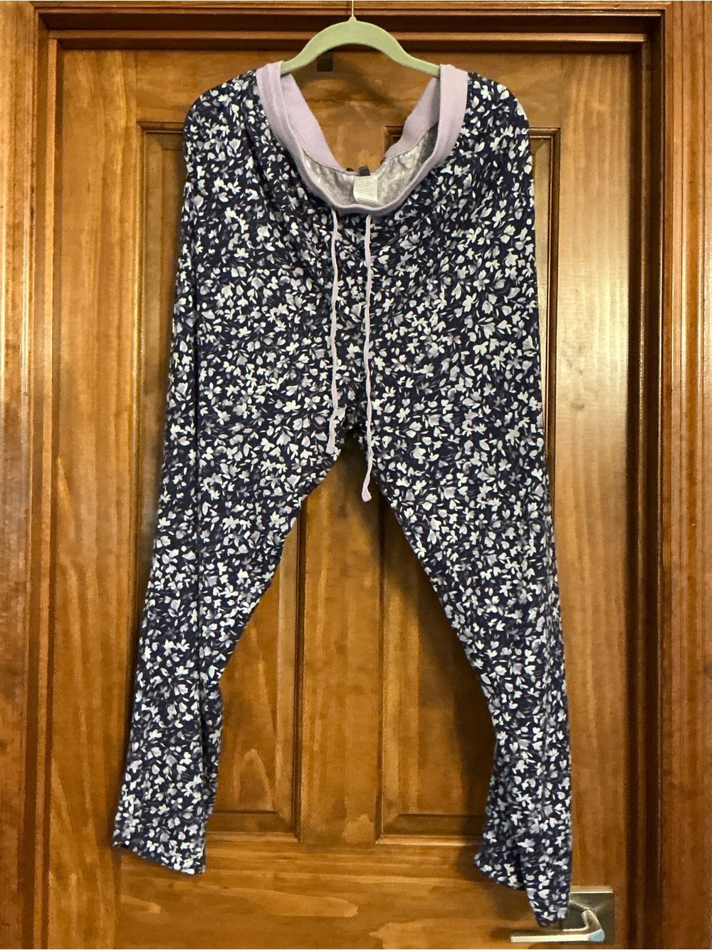 Women's purple Floral Lounge Pants with Drawstring Waist